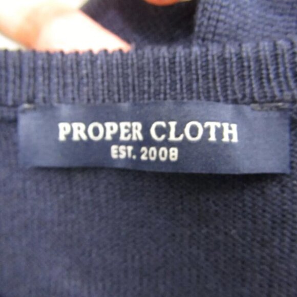 NEW PROSPER CLOTH Mens Merino Wool and Silk Crewneck Sweater Sz M Midnight Blue - Picture 10 of 10